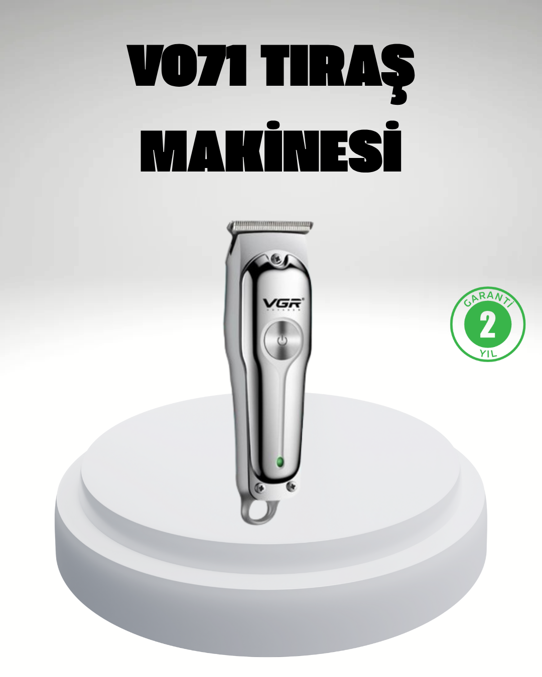 Gümüş Desenli Şarjlı Tıraş Makinesi – 120 Dakika Çalışma Süresi, 3 Başlıklı