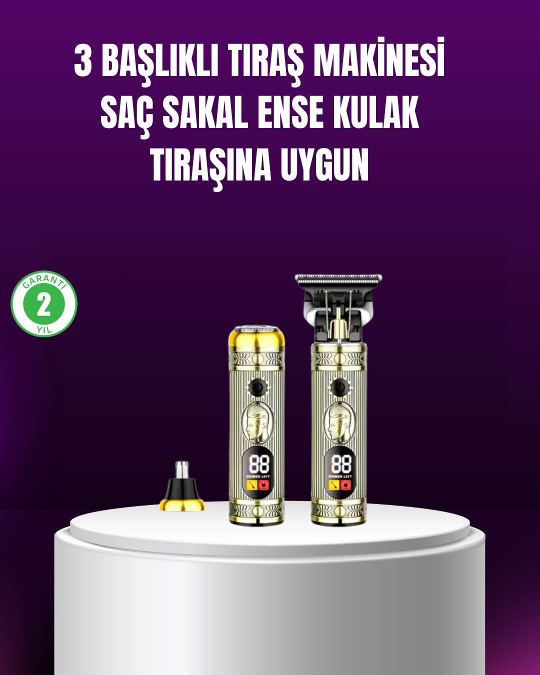 Çok Fonksiyonlu Saç ve Sakal Düzeltici Set – USB Şarjlı