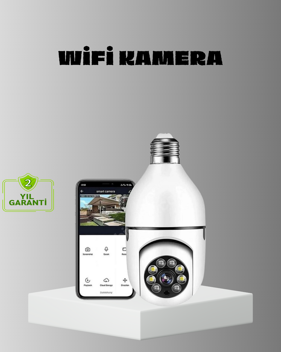 Akıllı Duy Kamera Gece Görüşlü ve Hareket Algılama Sensörlü