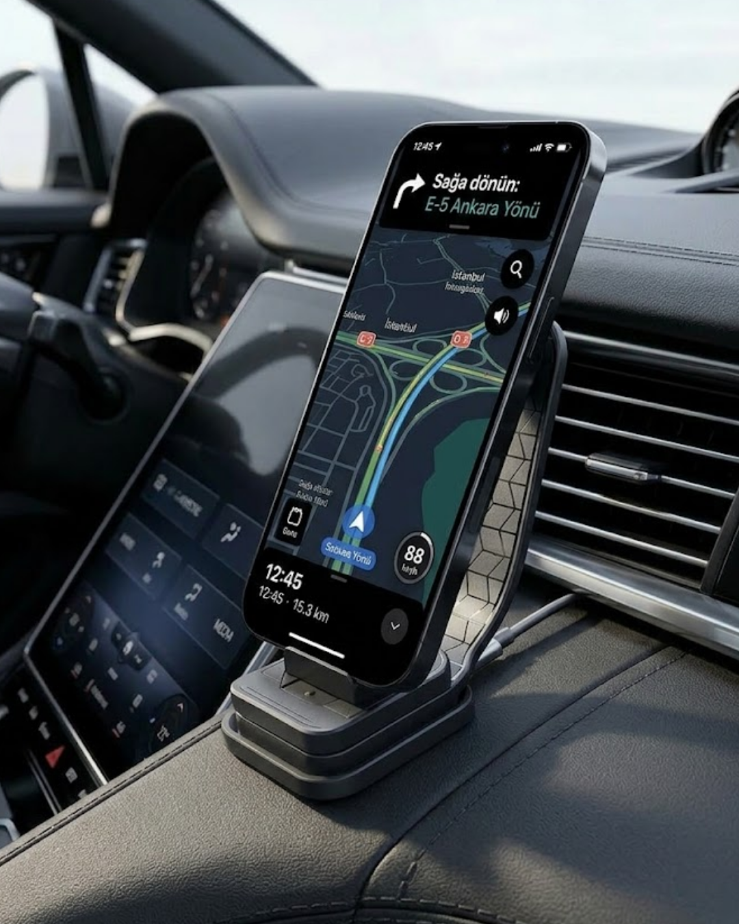 Araç Konsol Telefon Tutucu 360° Döner Katlanabilir Stand
