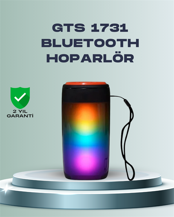 GTS 1731 Kablosuz Hoparlör – LED Işık, FM Radyo, TF Kart ve USB Girişli