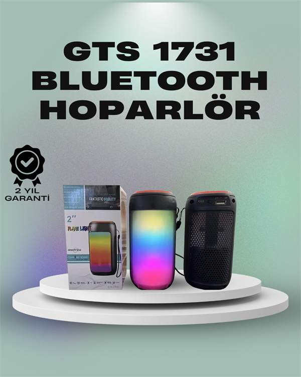 GTS 1731 Mini Bluetooth Hoparlör – LED Işıklı, Taşınabilir ve Çok Fonksiyonlu