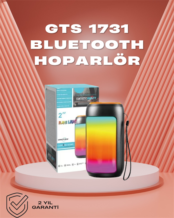 Taşınabilir GTS 1731 Bluetooth Hoparlör – USB/TF Kart Girişli, FM Radyolu